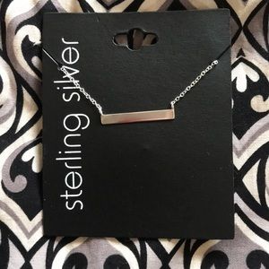 Sterling silver bar necklace